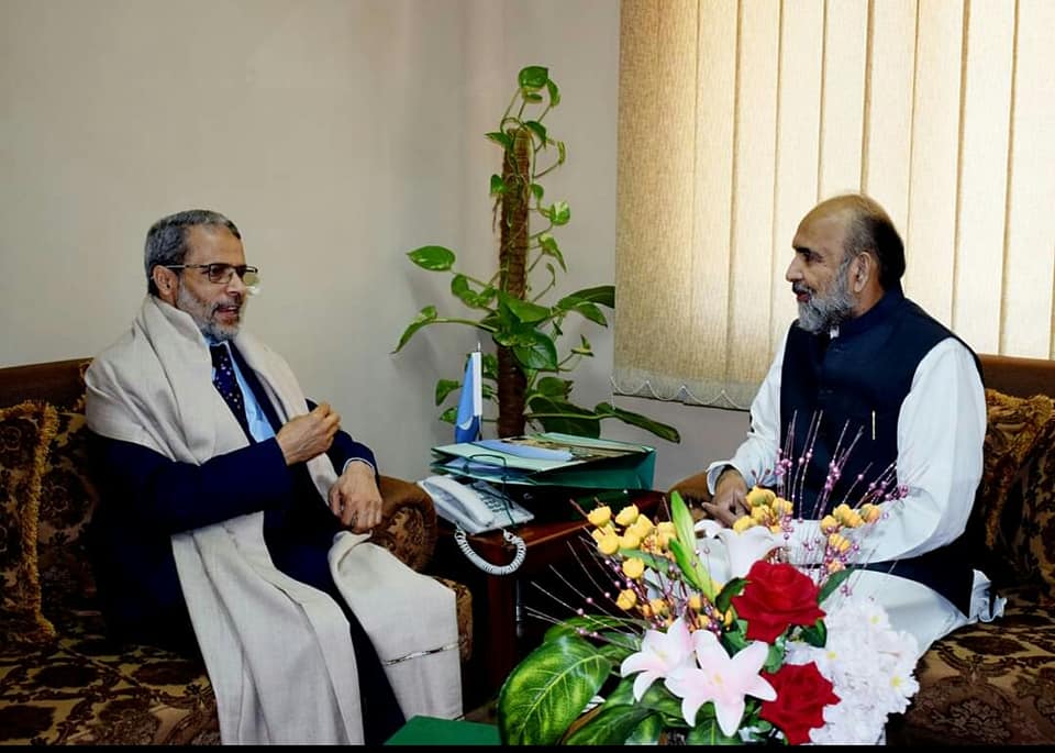 العشبي يلتقي رئيس مجلس الفكر الاسلامي الباكستاني